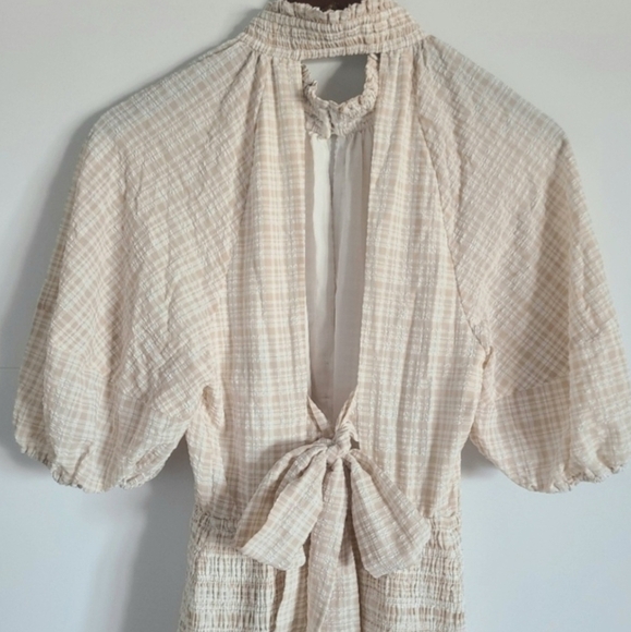 Significant Other Freya Tiered Maxi Dress, Almond Check, Size 8, NWT - Picture 13 of 15